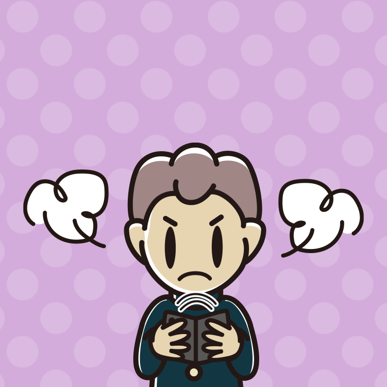 折りたたみスマホで怒る男子中学生のイラスト【色、背景あり】PNG