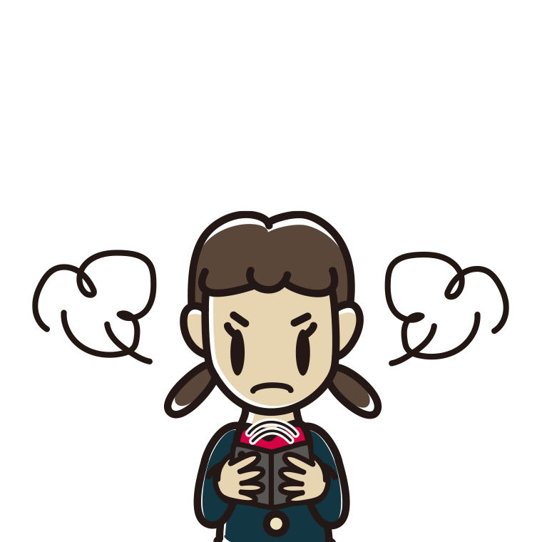 折りたたみスマホで怒る女子中学生のイラスト【色あり、背景なし】透過PNG
