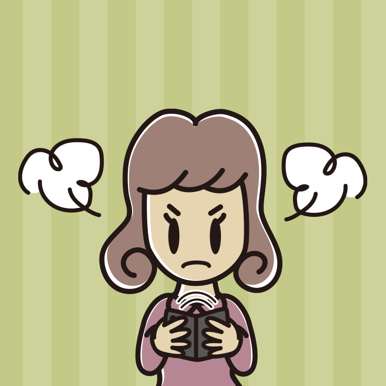折りたたみスマホで怒る女子大学生のイラスト【色、背景あり】PNG