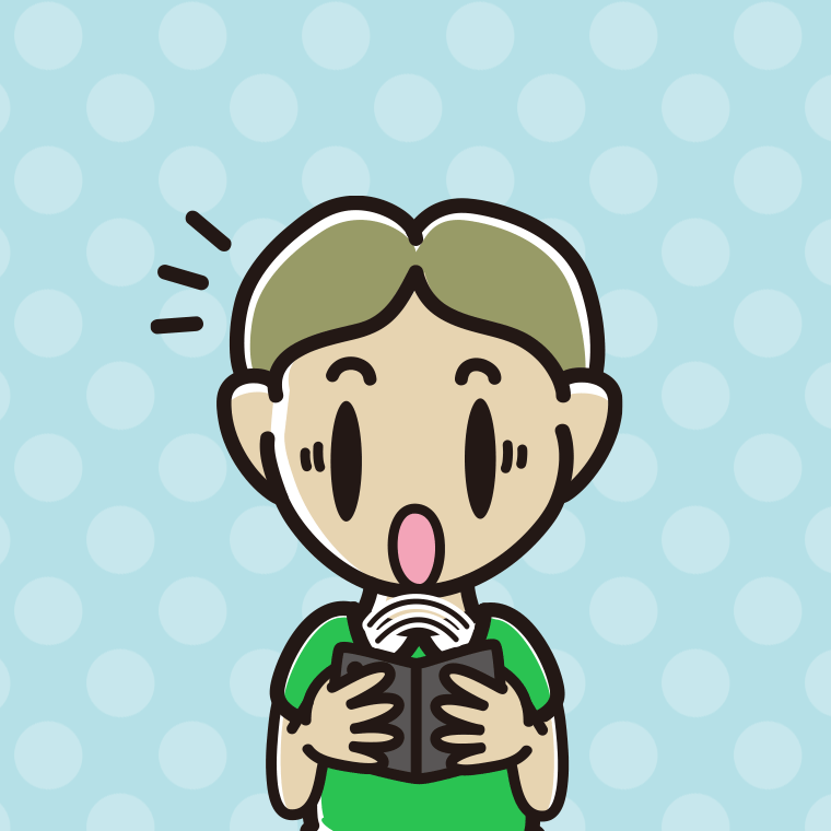 折りたたみスマホで驚く小学生男子のイラスト【色、背景あり】PNG