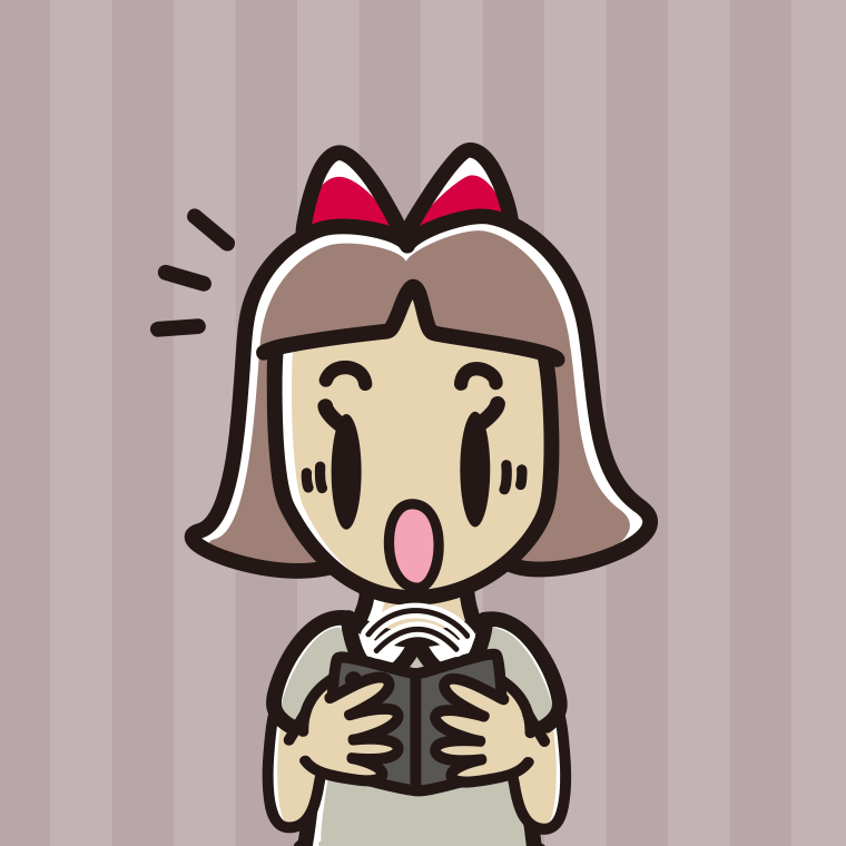 折りたたみスマホで驚く小学生女子のイラスト【色、背景あり】PNG
