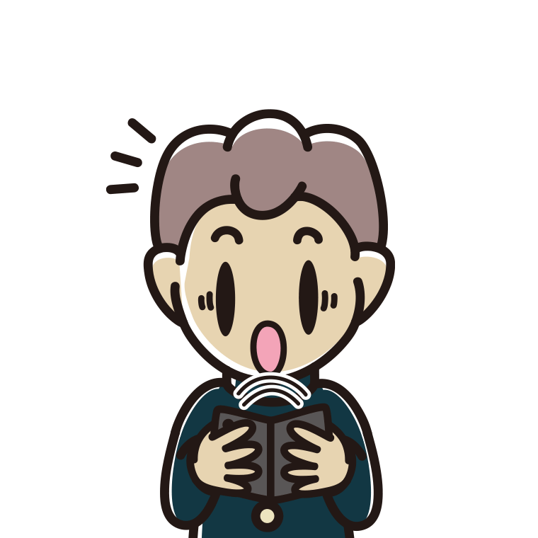 折りたたみスマホで驚く男子中学生のイラスト【色あり、背景なし】透過PNG