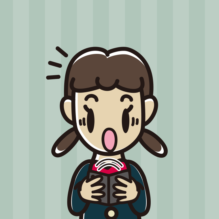 折りたたみスマホで驚く女子中学生のイラスト【色、背景あり】PNG