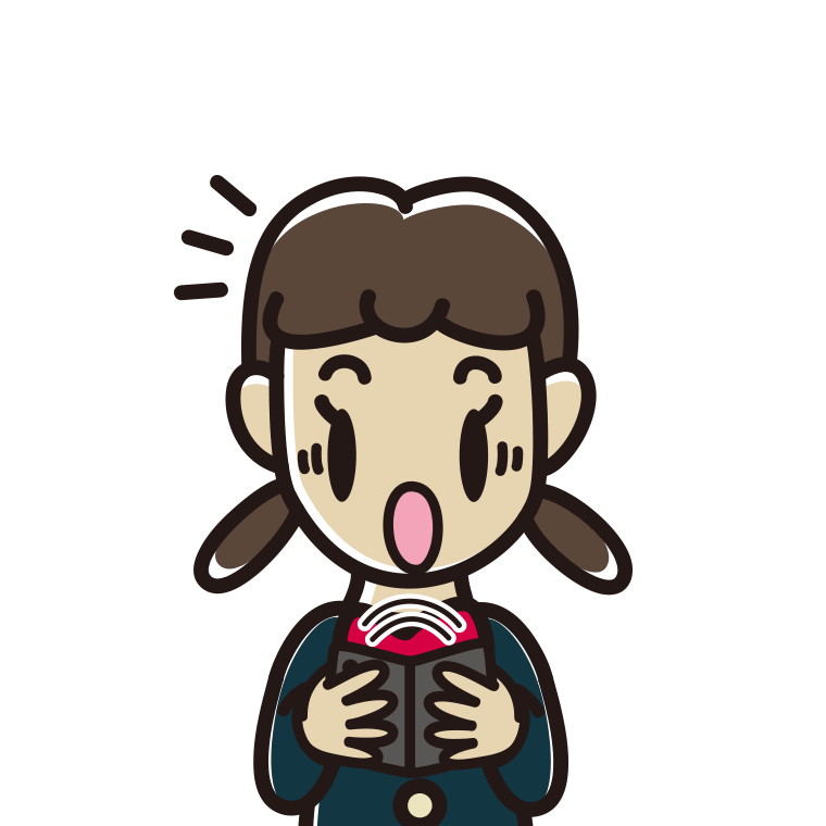 折りたたみスマホで驚く女子中学生のイラスト【色あり、背景なし】透過PNG