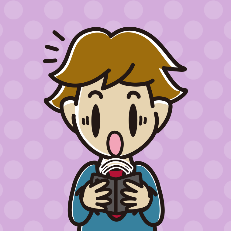 【フリー素材】折りたたみスマホで驚く男子高校生のイラスト