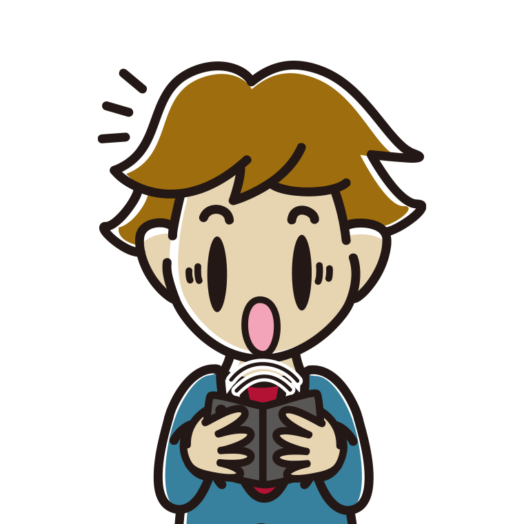 折りたたみスマホで驚く男子高校生のイラスト【色あり、背景なし】透過PNG