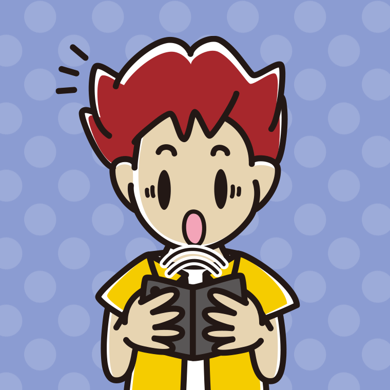【フリー素材】折りたたみスマホで驚く男子大学生のイラスト