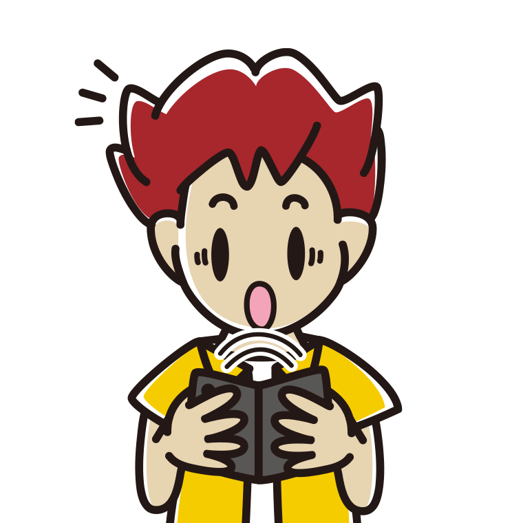 折りたたみスマホで驚く男子大学生のイラスト【色あり、背景なし】透過PNG