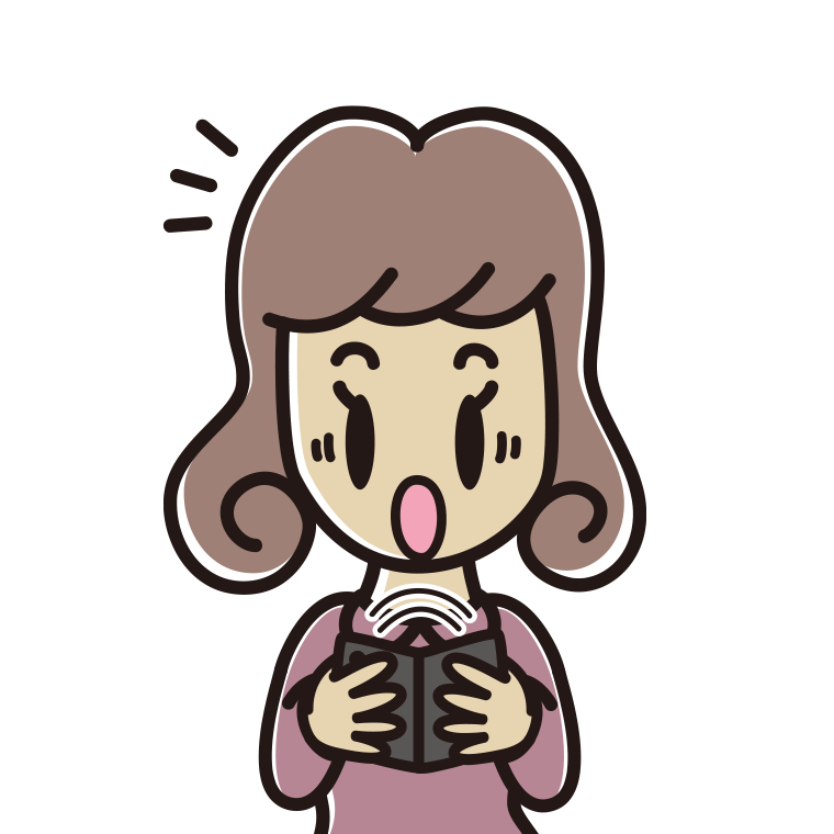 折りたたみスマホで驚く女子大学生のイラスト【色あり、背景なし】透過PNG