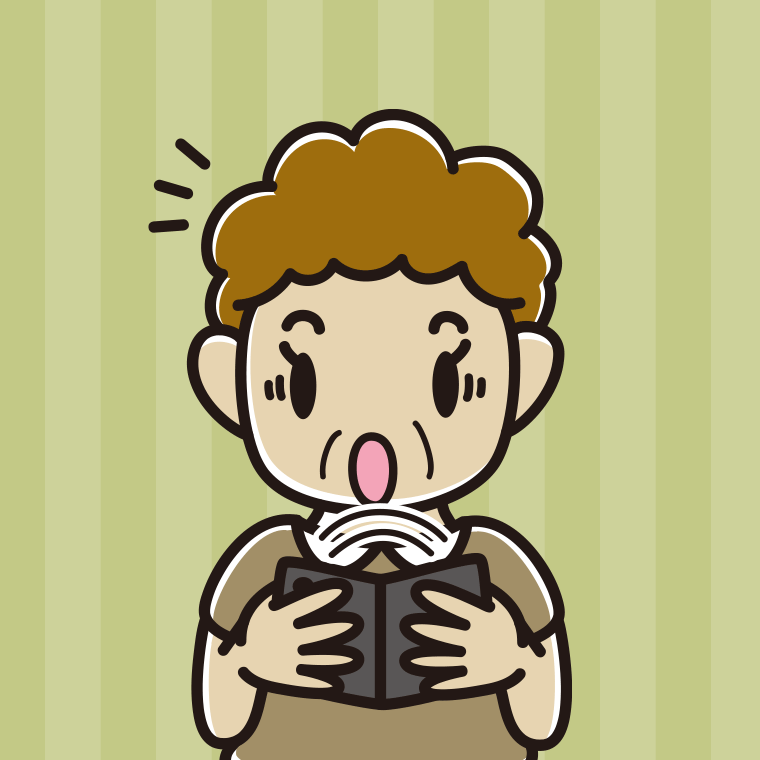 折りたたみスマホで驚くおばさんのイラスト【色、背景あり】PNG