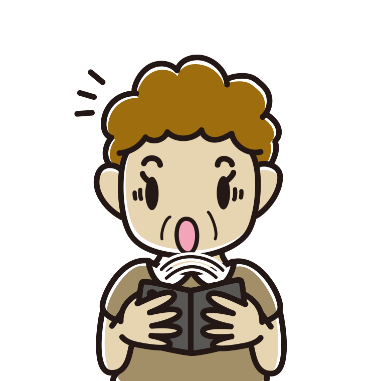 折りたたみスマホで驚くおばさんのイラスト【色あり、背景なし】透過PNG