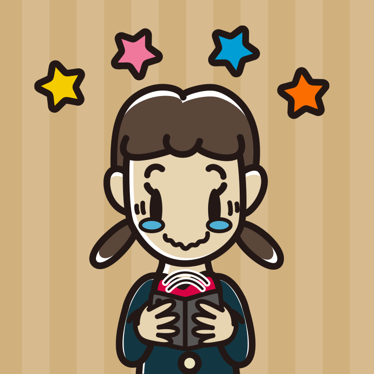 折りたたみスマホに感動する女子中学生のイラスト【色、背景あり】PNG