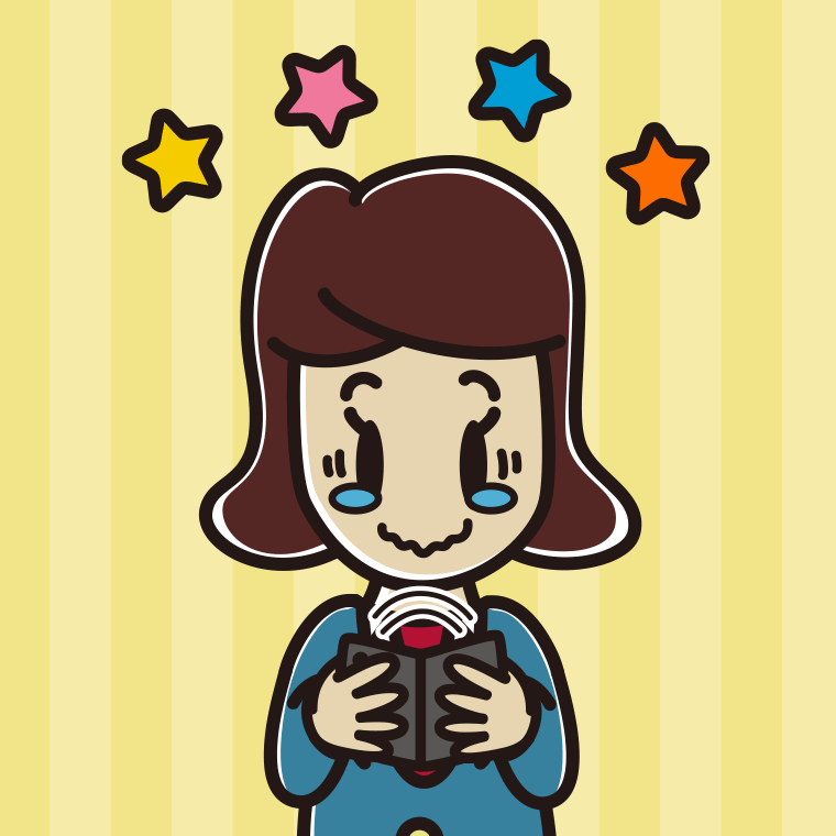 折りたたみスマホに感動する女子高校生のイラスト【色、背景あり】PNG