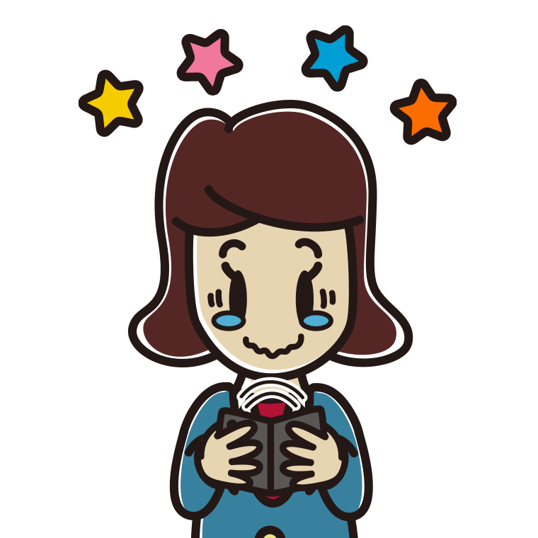 折りたたみスマホに感動する女子高校生のイラスト【色あり、背景なし】透過PNG