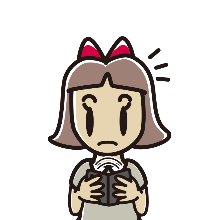 折りたたみスマホで何かに気付く小学生女子のイラスト【色あり、背景なし】透過PNG