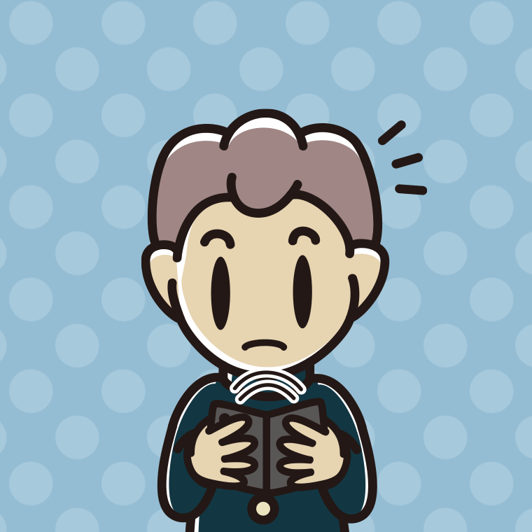 【フリー素材】折りたたみスマホで何かに気付く男子中学生のイラスト