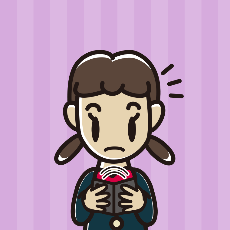 【フリー素材】折りたたみスマホで何かに気付く女子中学生のイラスト