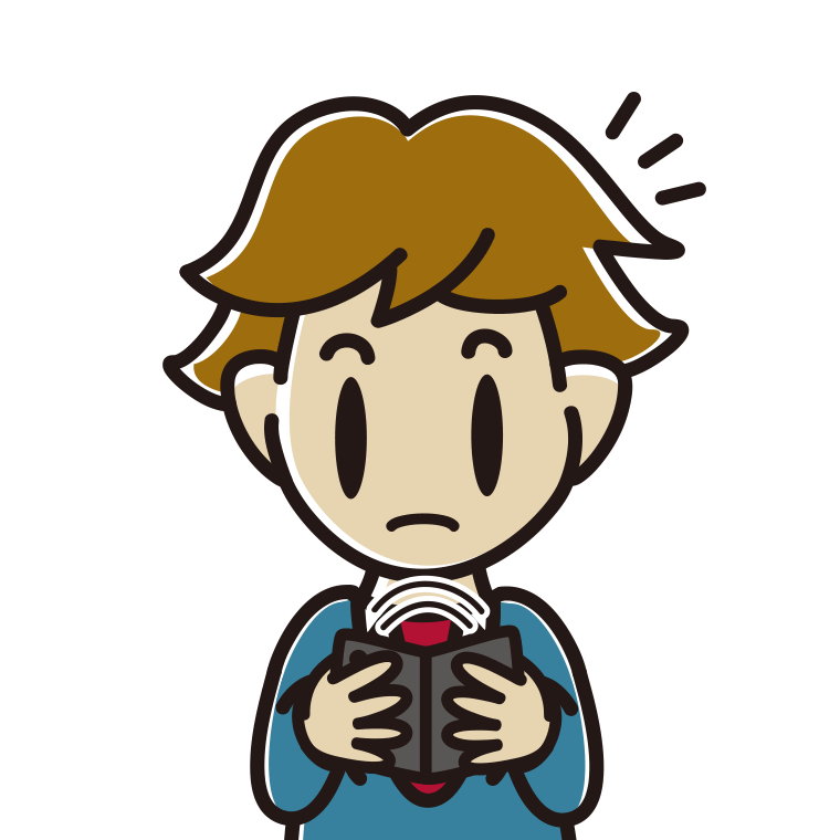 折りたたみスマホで何かに気付く男子高校生のイラスト【色あり、背景なし】透過PNG