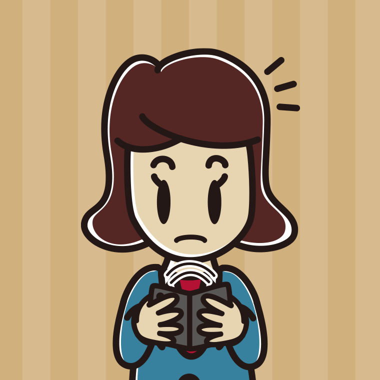 折りたたみスマホで何かに気付く女子高校生のイラスト【色、背景あり】PNG