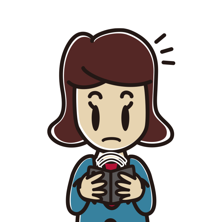 折りたたみスマホで何かに気付く女子高校生のイラスト【色あり、背景なし】透過PNG