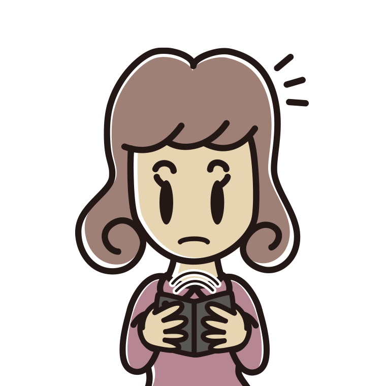 折りたたみスマホで何かに気付く女子大学生のイラスト【色あり、背景なし】透過PNG