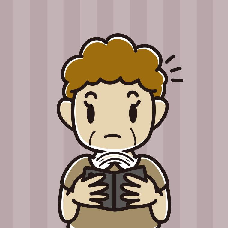 折りたたみスマホで何かに気付くおばさんのイラスト【色、背景あり】PNG