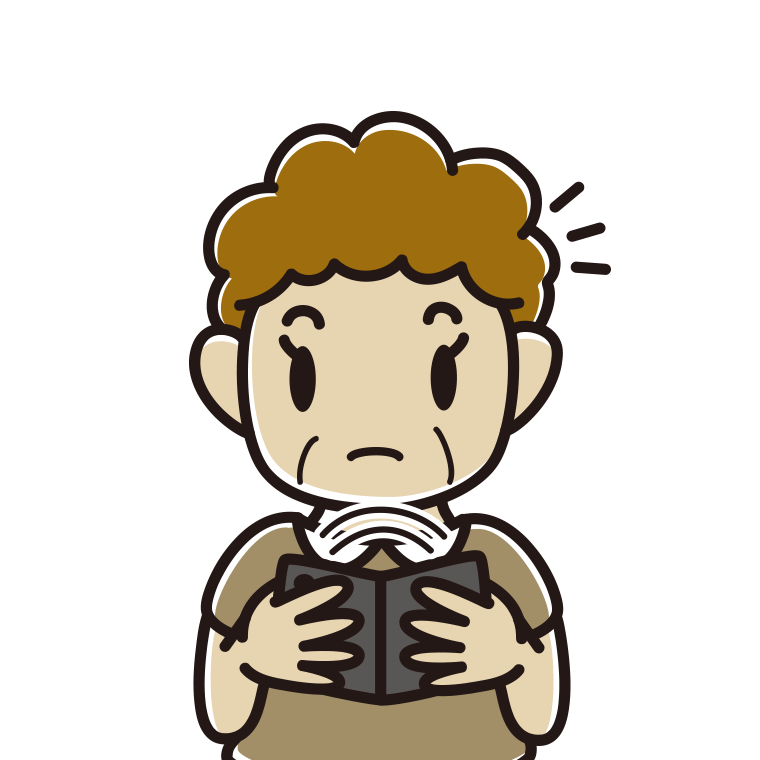 折りたたみスマホで何かに気付くおばさんのイラスト【色あり、背景なし】透過PNG