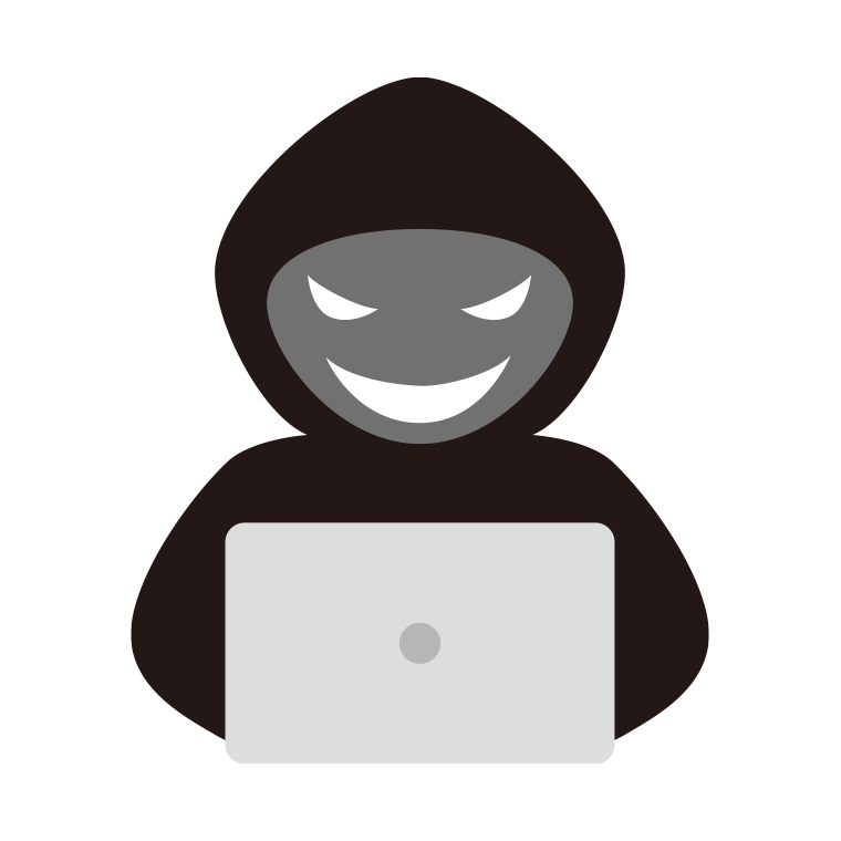 ハッカーのイラスト【色あり、背景なし】透過PNG
