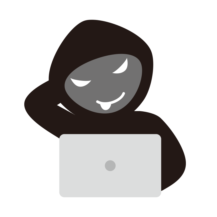 テヘヘなハッカーのイラスト【色あり、背景なし】透過PNG