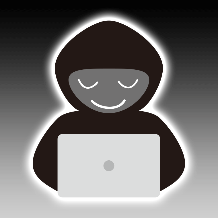【キャラクターフリー素材】お辞儀するハッカーのイラスト