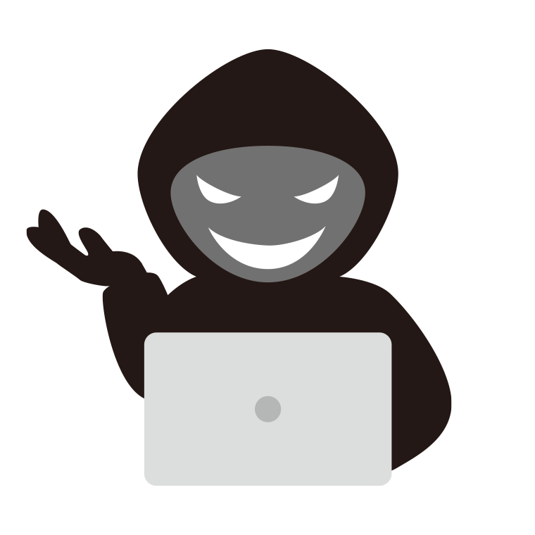 案内するハッカーのイラスト【色あり、背景なし】透過PNG