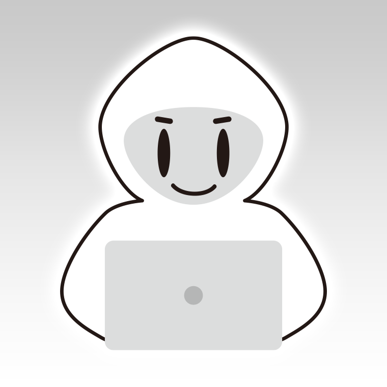 ホワイトハッカーのイラスト【色、背景あり】PNG