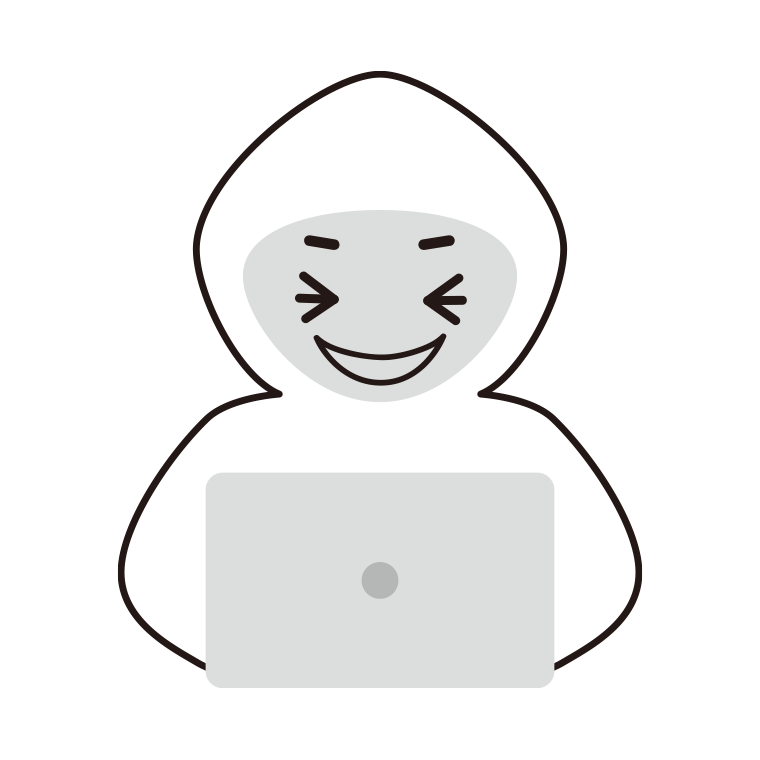 笑うホワイトハッカーのイラスト【色あり、背景なし】透過PNG