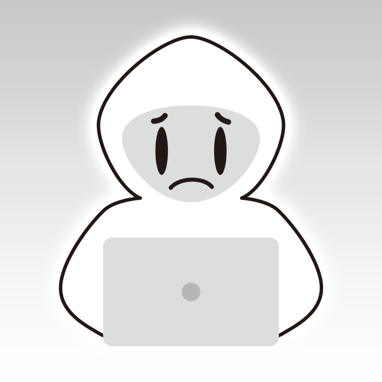 困るホワイトハッカーのイラスト【色、背景あり】PNG
