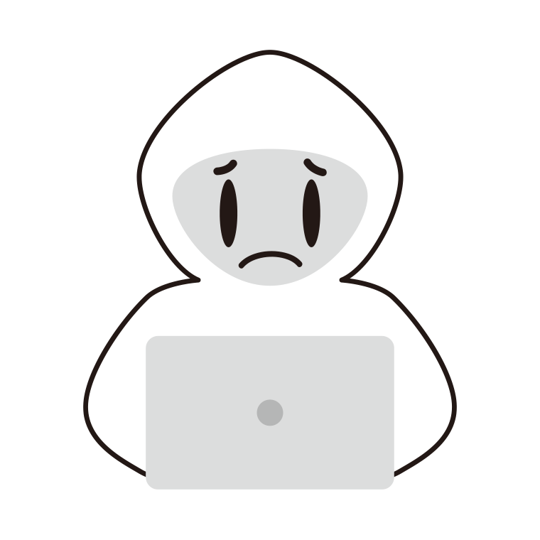 困るホワイトハッカーのイラスト【色あり、背景なし】透過PNG