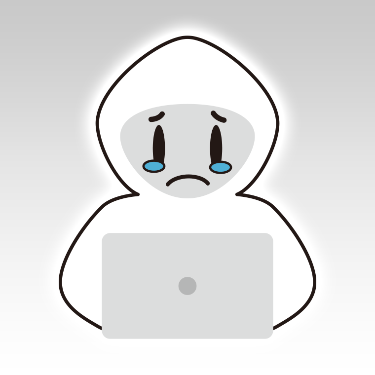 泣くホワイトハッカーのイラスト【色、背景あり】PNG