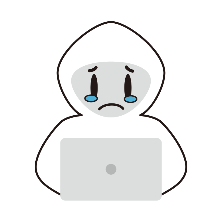 泣くホワイトハッカーのイラスト【色あり、背景なし】透過PNG