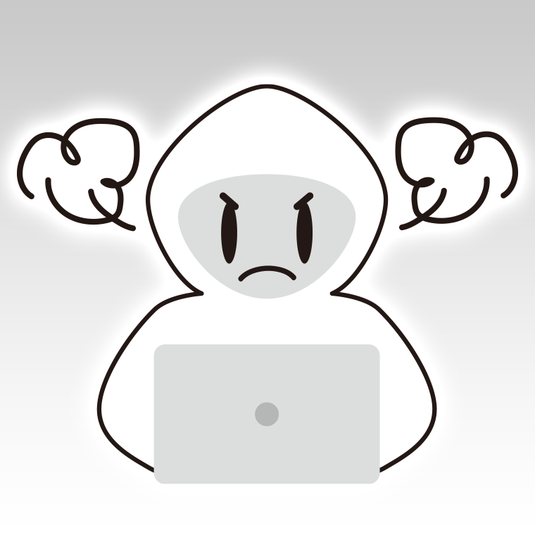 怒るホワイトハッカーのイラスト【色、背景あり】PNG