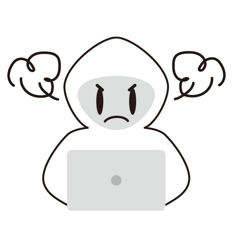 怒るホワイトハッカーのイラスト【色あり、背景なし】透過PNG