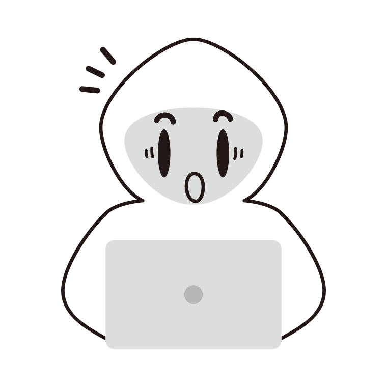 驚くホワイトハッカーのイラスト【色あり、背景なし】透過PNG