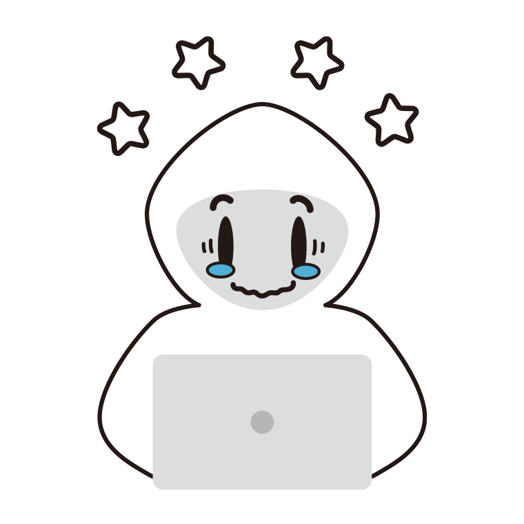 ジーンとするホワイトハッカーのイラスト【色あり、背景なし】透過PNG