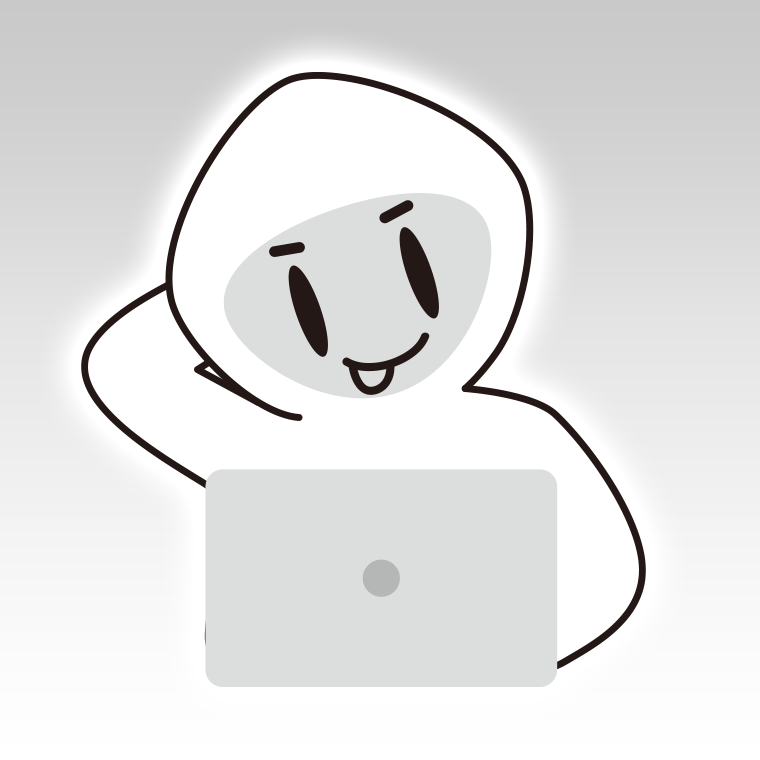 テヘヘなホワイトハッカーのイラスト【色、背景あり】PNG