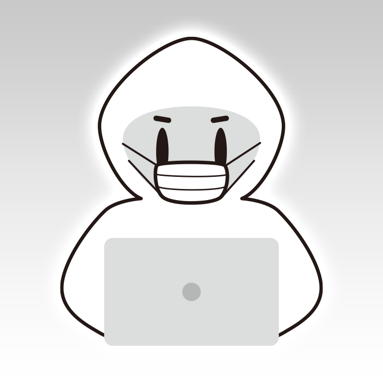 マスクをするホワイトハッカーのイラスト【色、背景あり】PNG