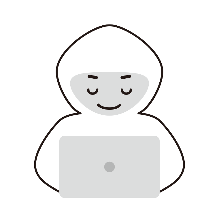 お辞儀するホワイトハッカーのイラスト【色あり、背景なし】透過PNG