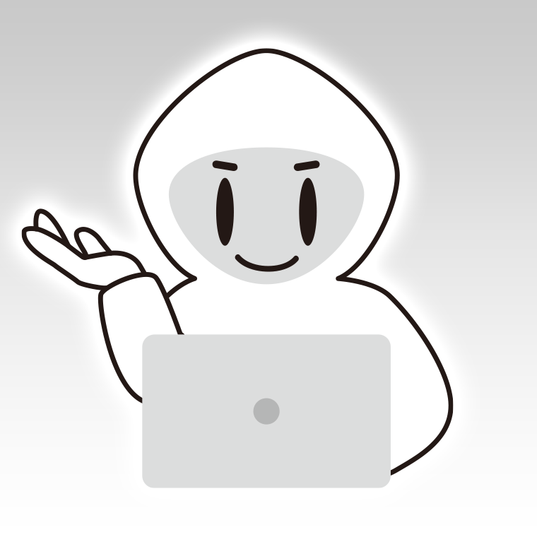 案内するホワイトハッカーのイラスト【色、背景あり】PNG
