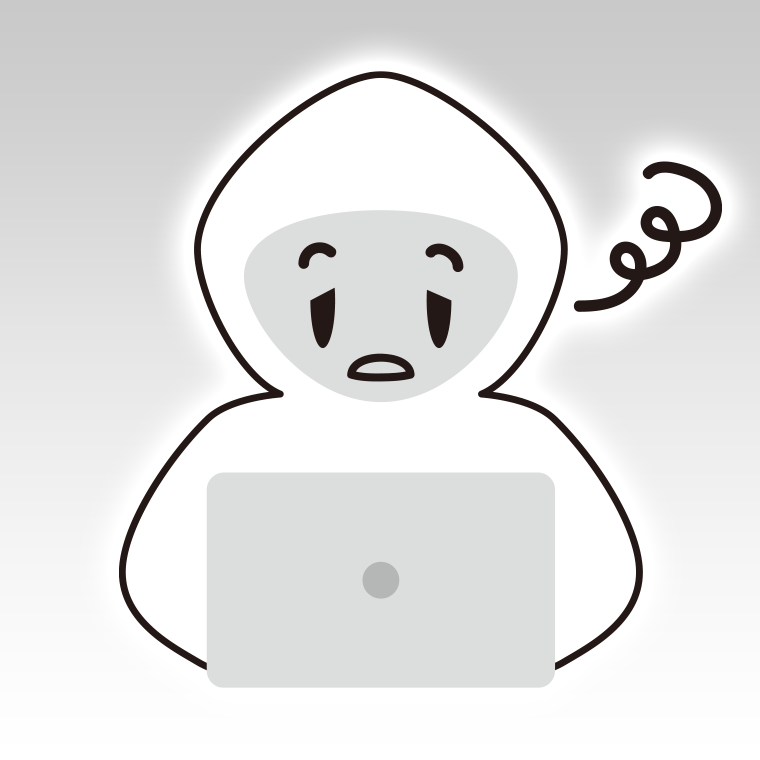 ぼーっとするホワイトハッカーのイラスト【色、背景あり】PNG