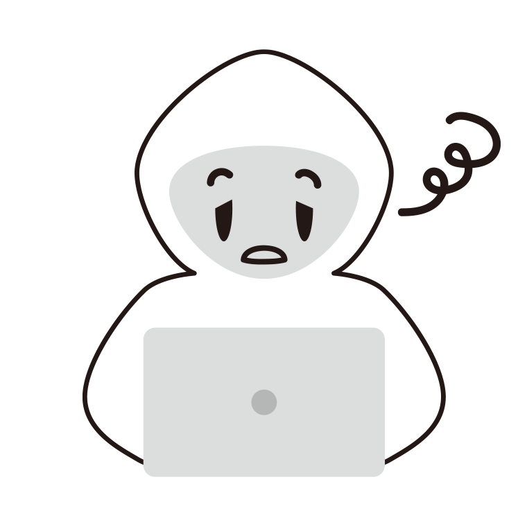 ぼーっとするホワイトハッカーのイラスト【色あり、背景なし】透過PNG