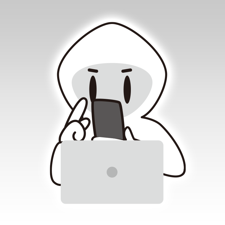 スマホを使うホワイトハッカーのイラスト【色、背景あり】PNG