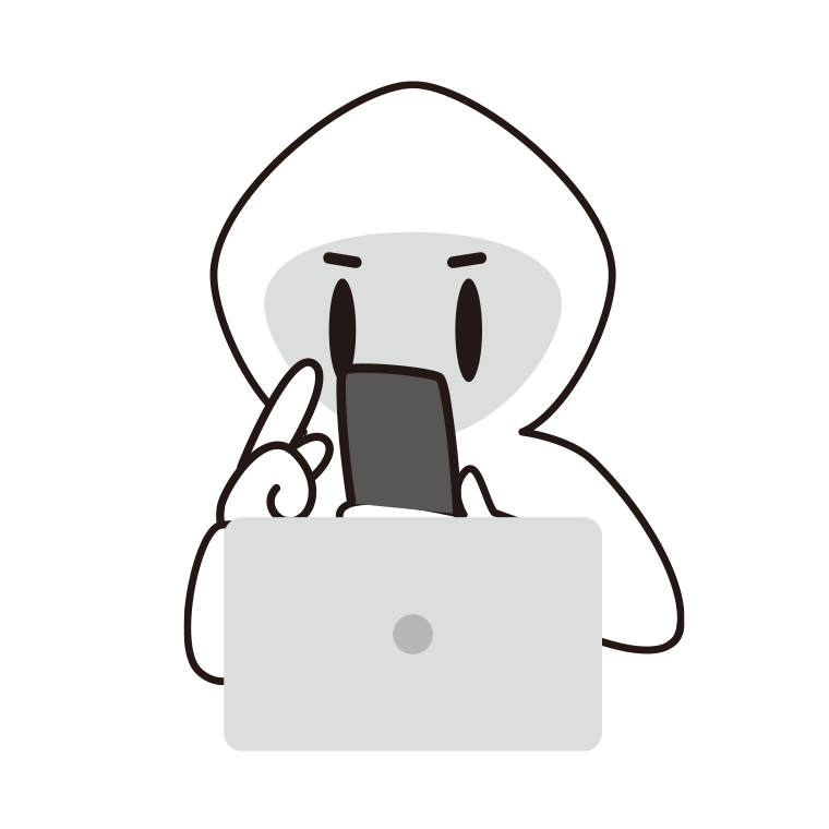 スマホを使うホワイトハッカーのイラスト【色あり、背景なし】透過PNG
