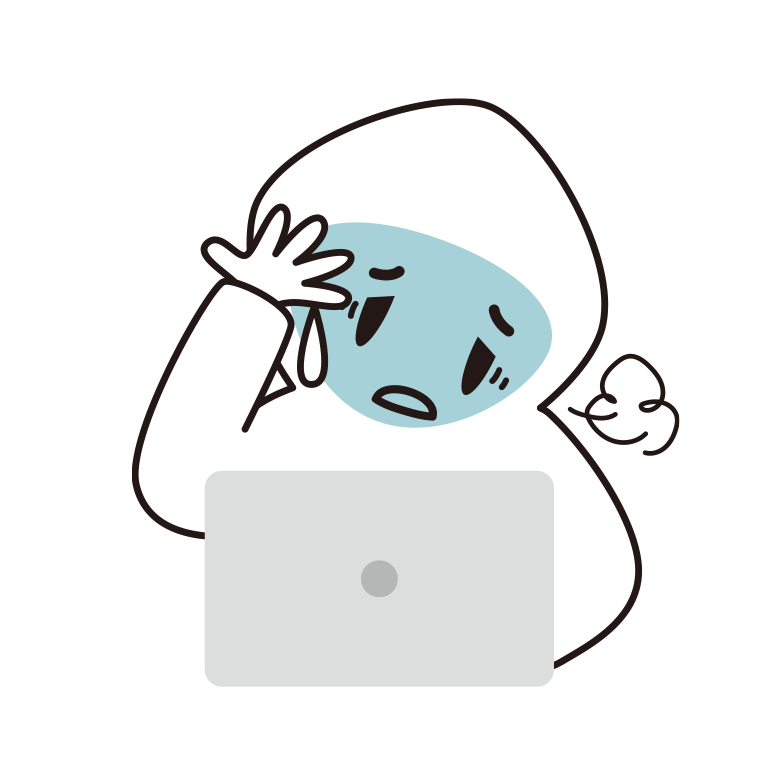 具合が悪いホワイトハッカーのイラスト【色あり、背景なし】透過PNG